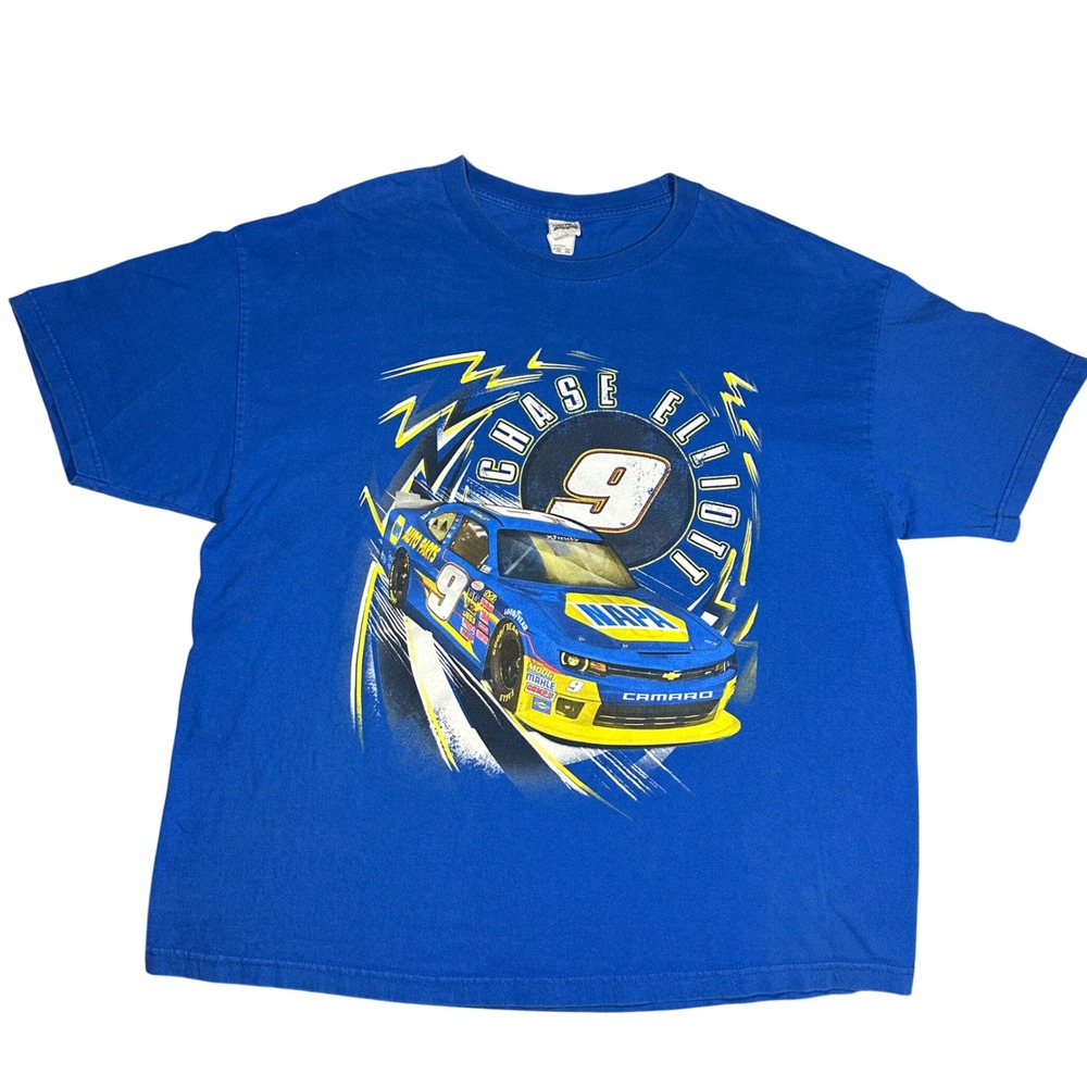 Blue Chase Elliott NASCAR NAPA Racing T-Shirt Alstyle Mens 2XL